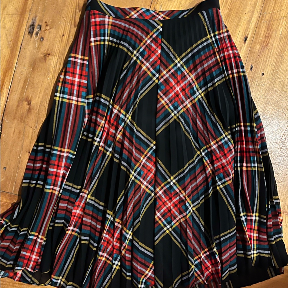 J. Crew tartan pleated skirt with elastic waist - size small